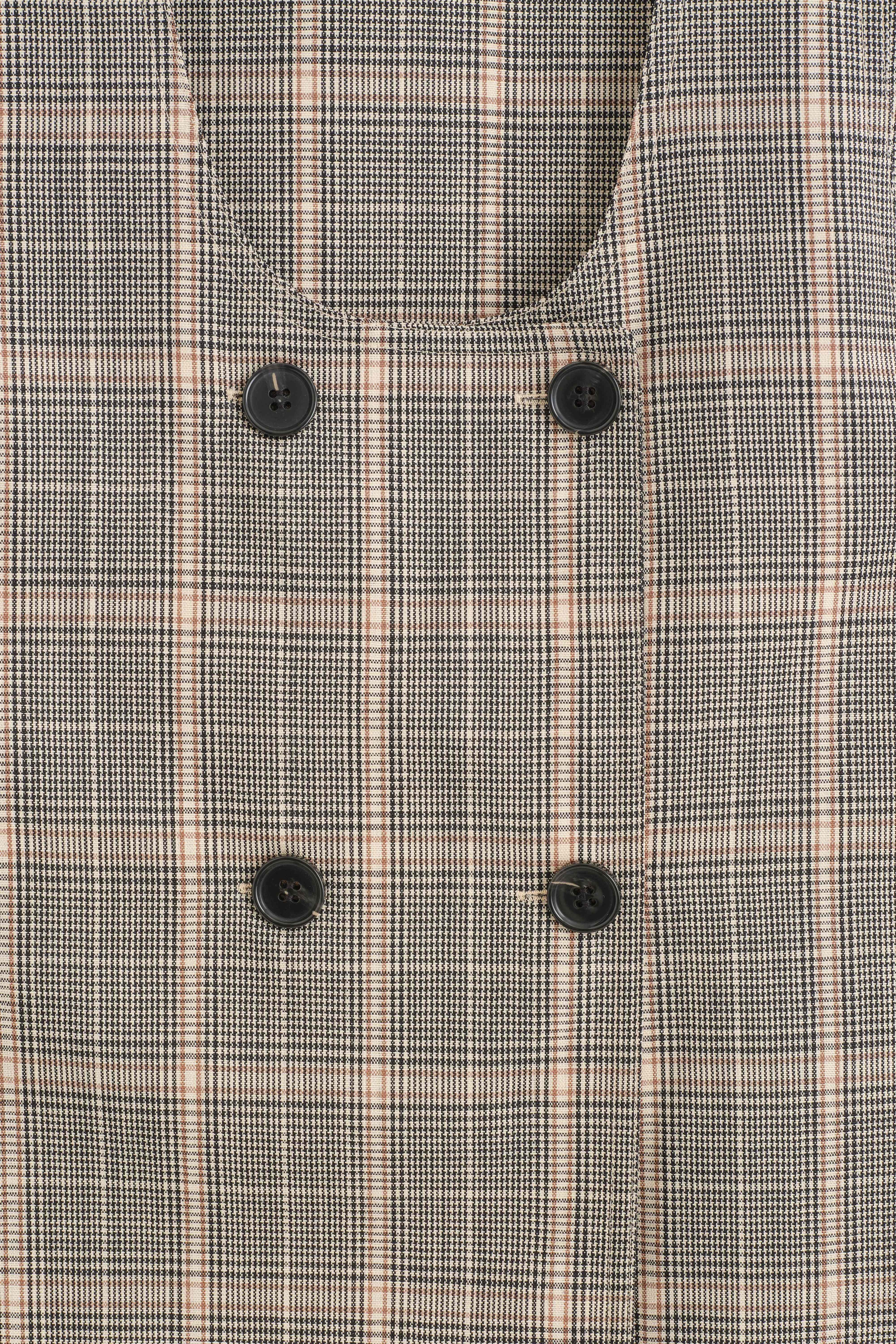 CHECKED WOOL MINI PINAFORE DRESS - 7