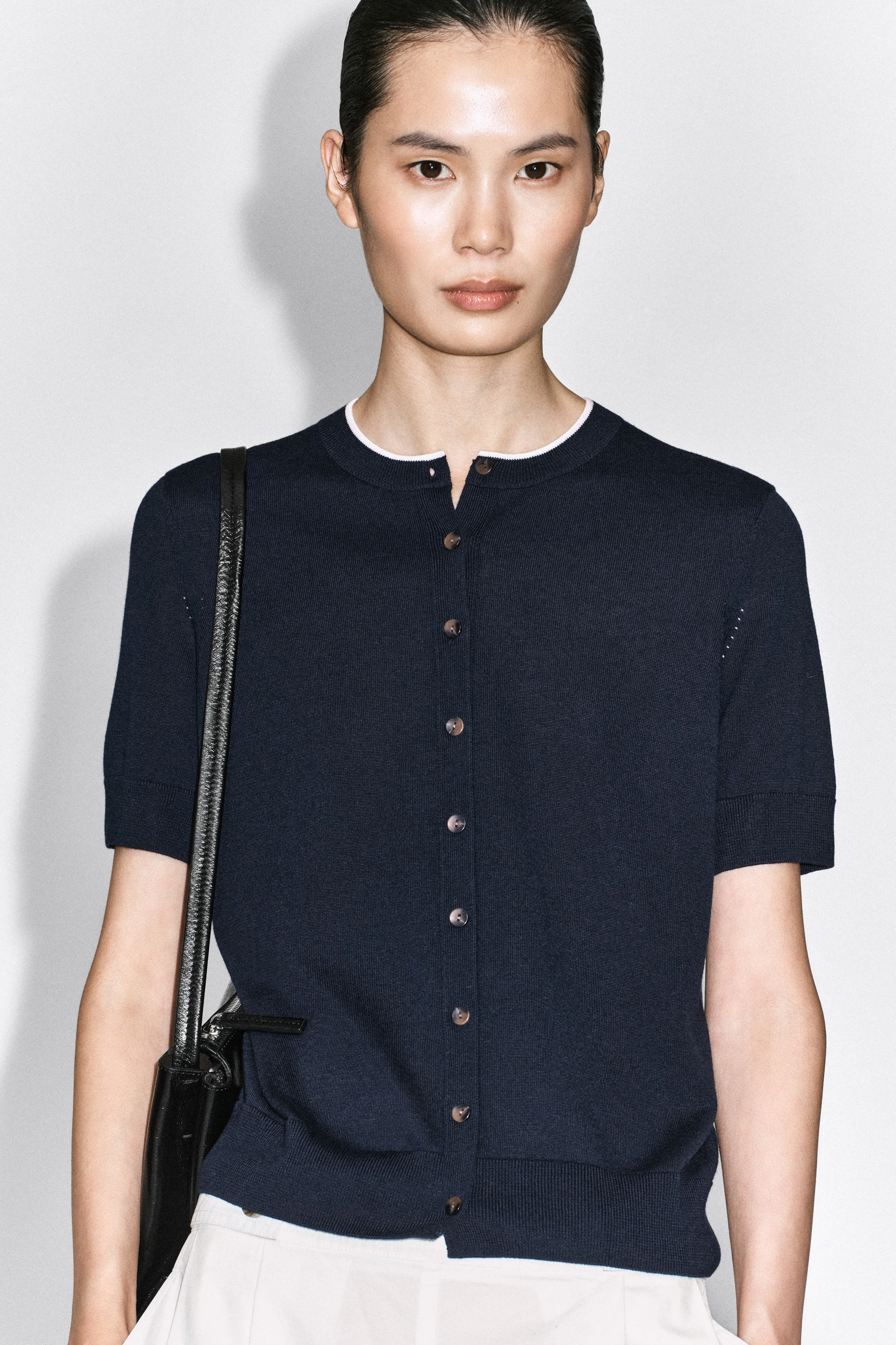 SHRUNKEN SHORT-SLEEVED CARDIGAN - 6