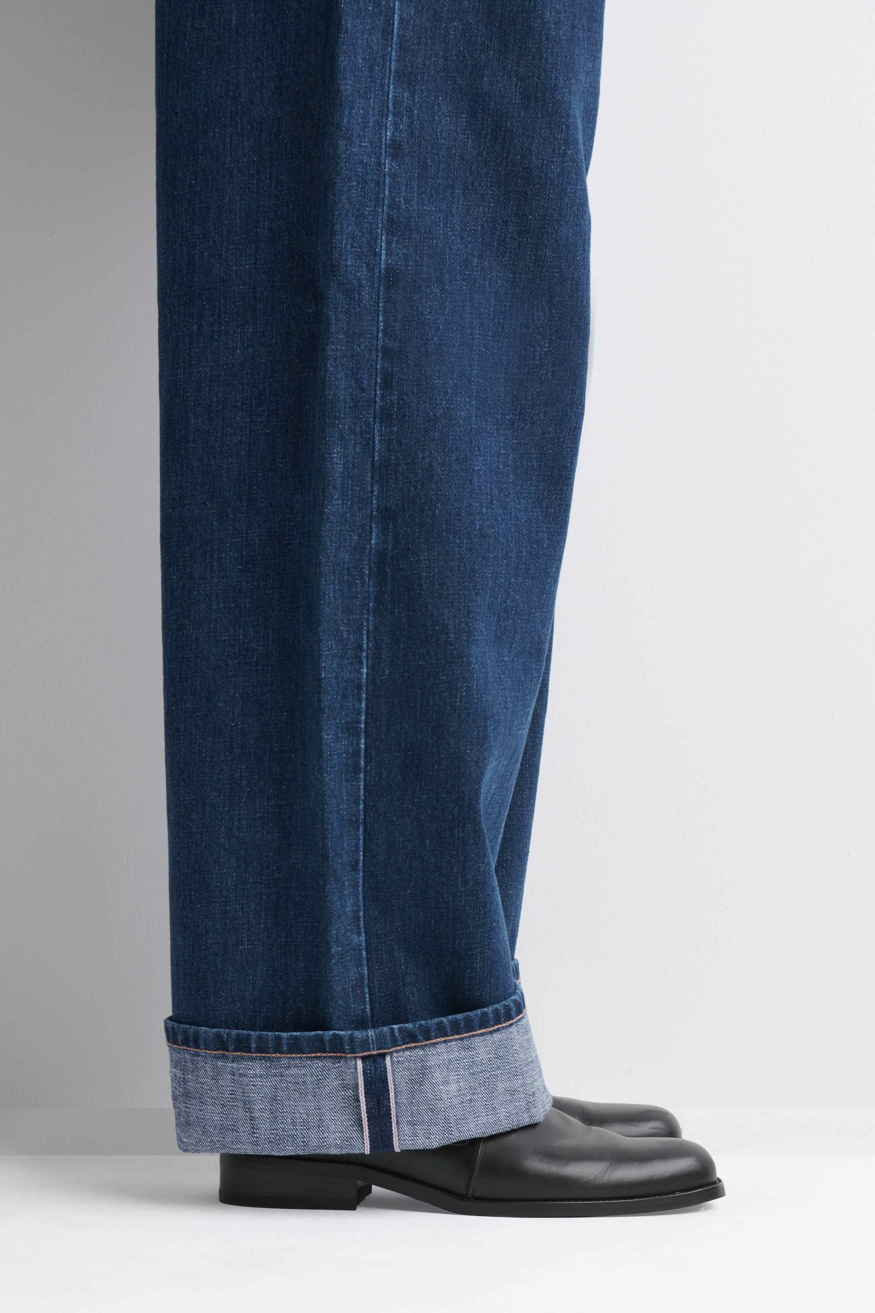 FOLD SELVEDGE LOOSE-FIT WIDE-LEG JEANS - 7