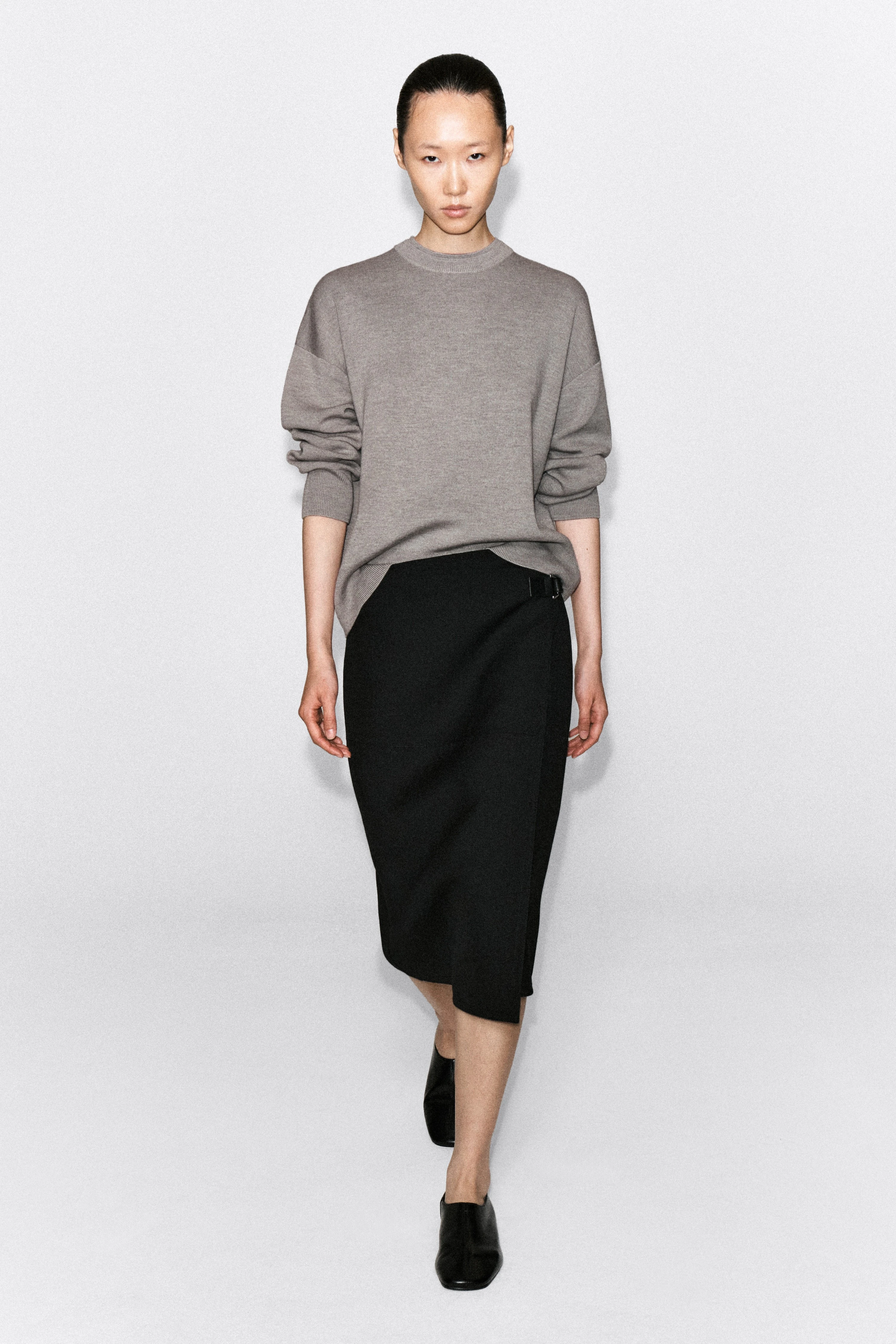 MERINO WOOL LAYERED CREW-NECK JUMPER - 4