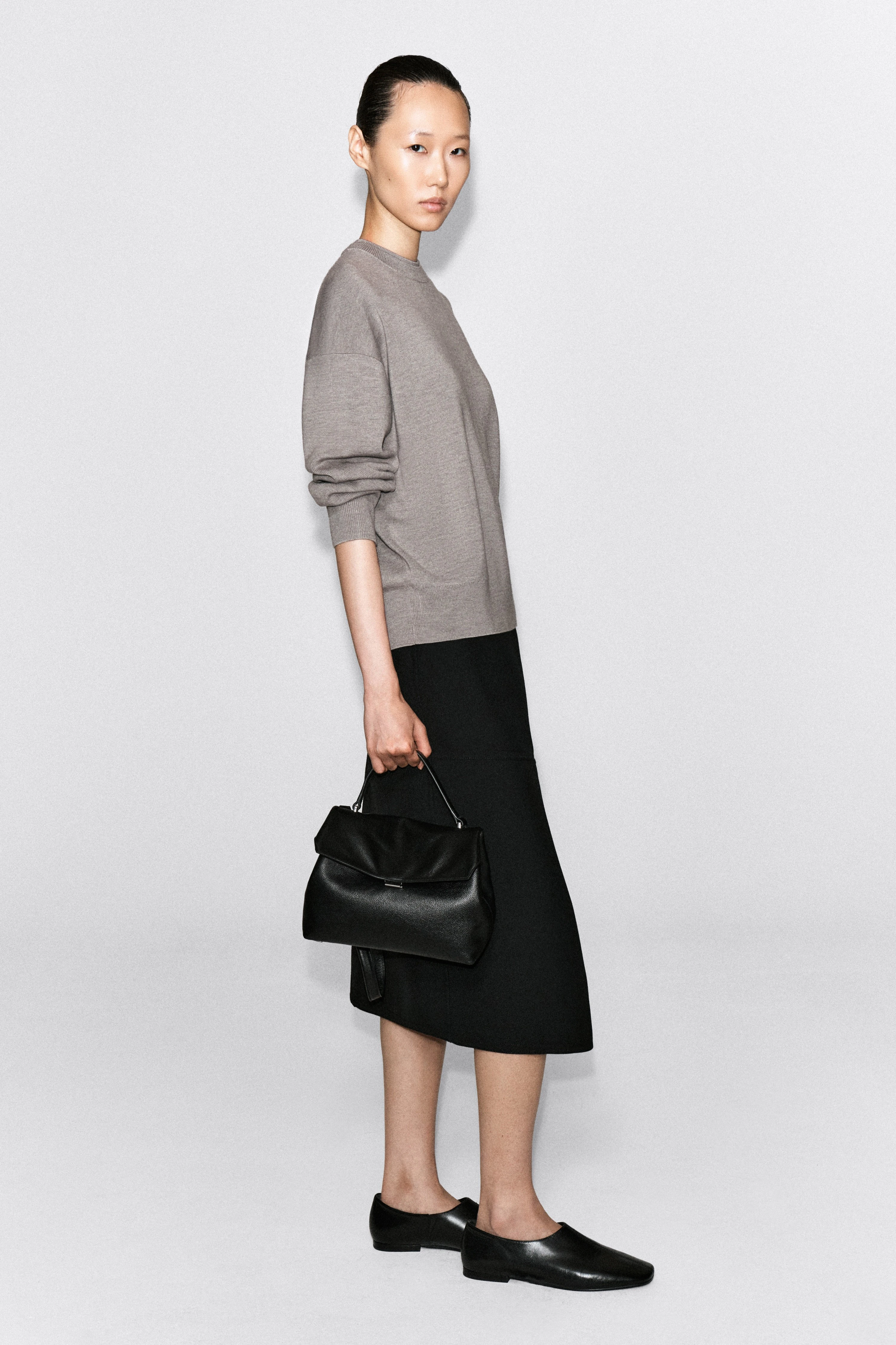 MERINO WOOL LAYERED CREW-NECK JUMPER - 5