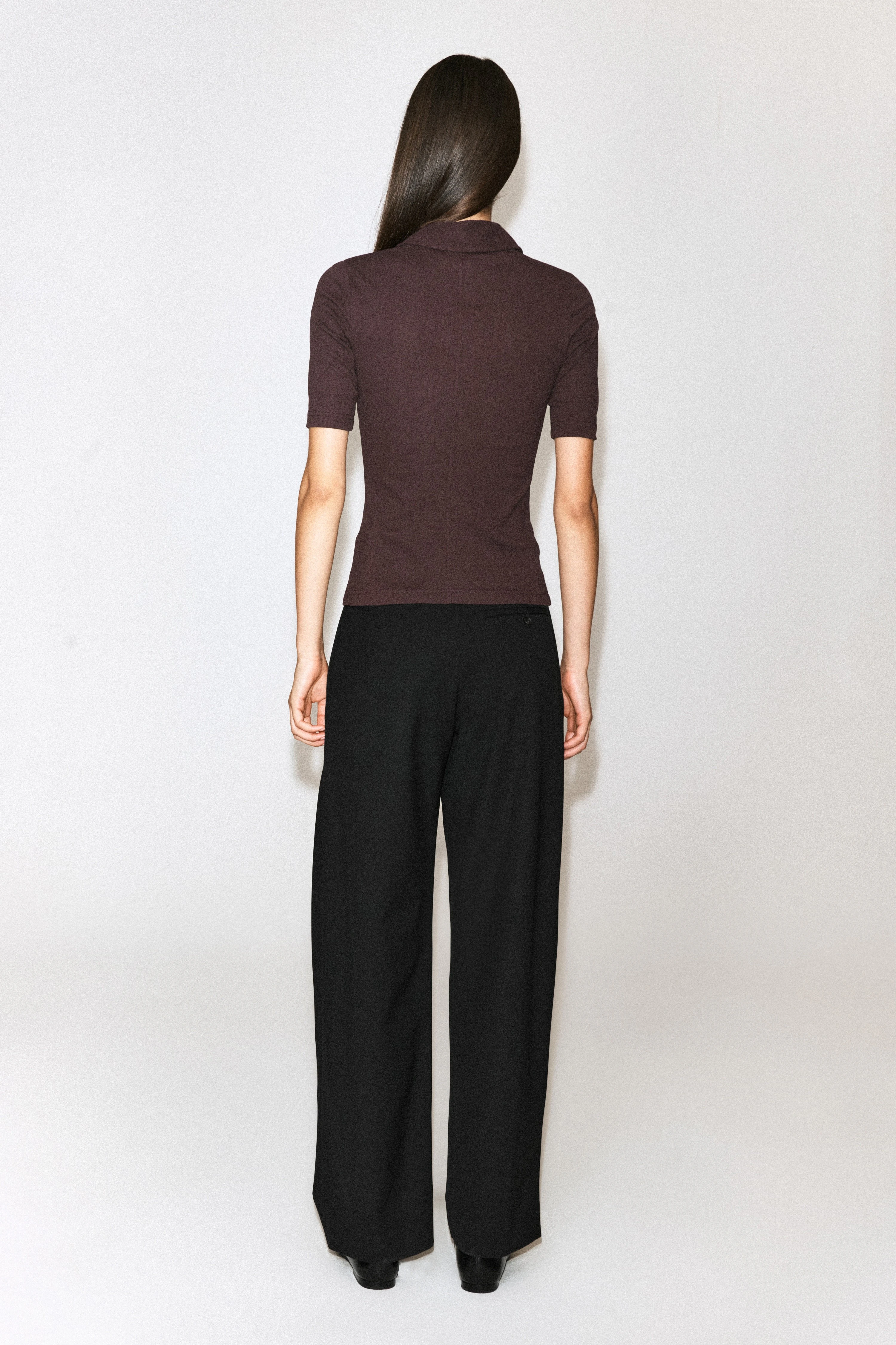 SCULPTED COTTON-JERSEY SHIRT - 2