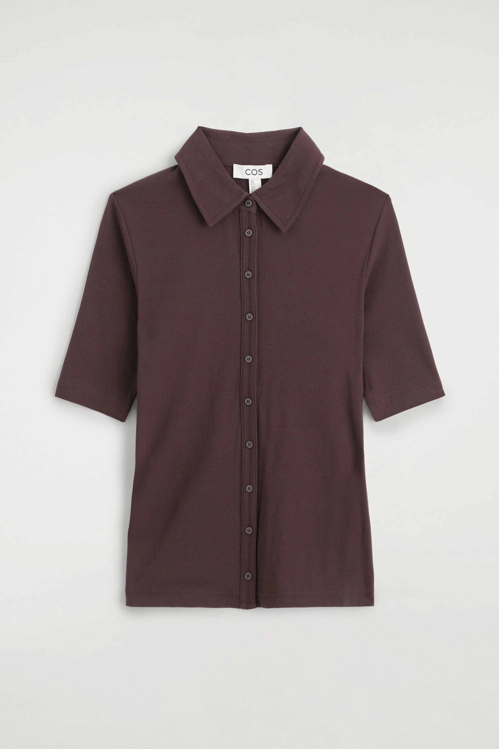 SCULPTED COTTON-JERSEY SHIRT - 7
