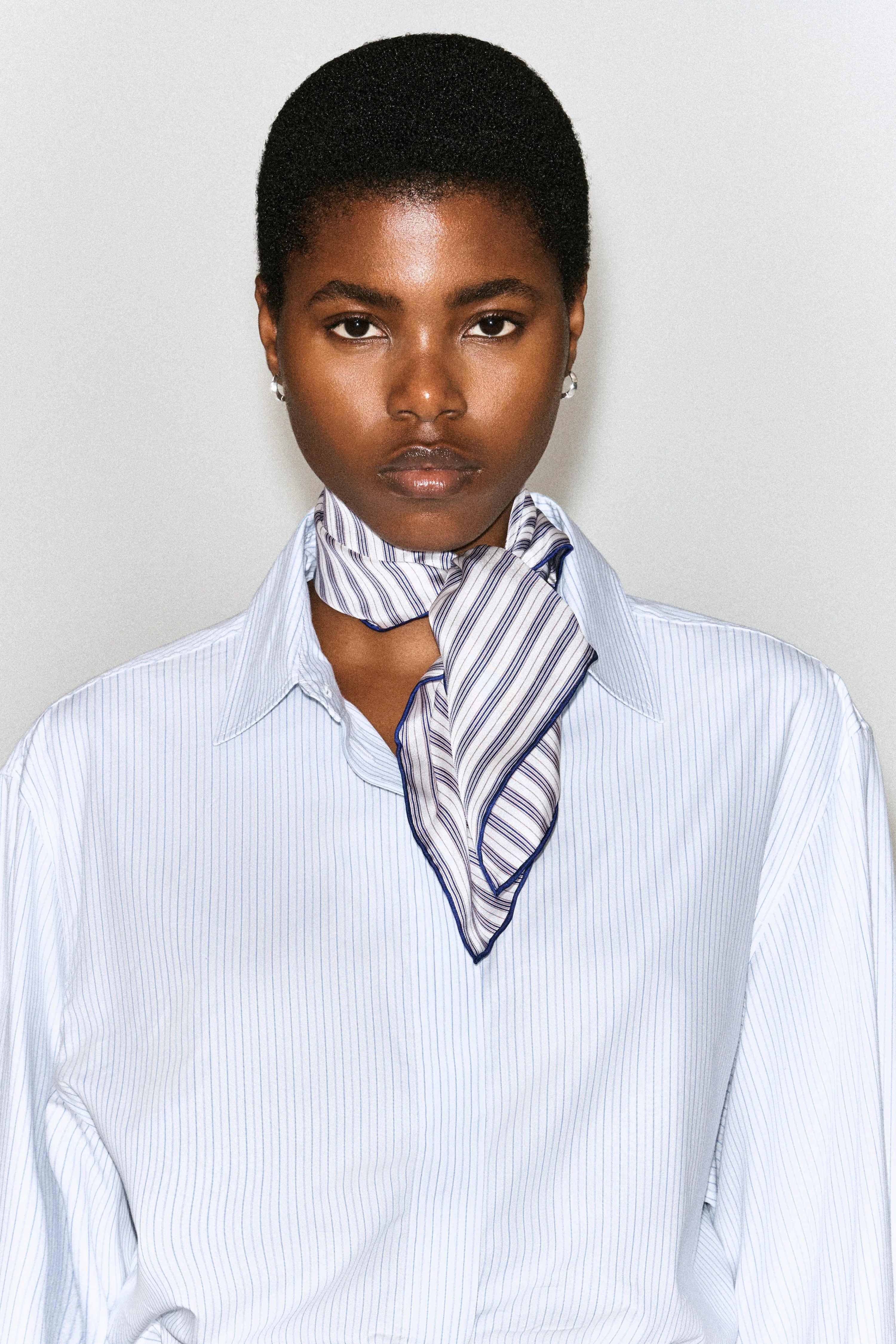 STRIPED SILK SCARF - 2