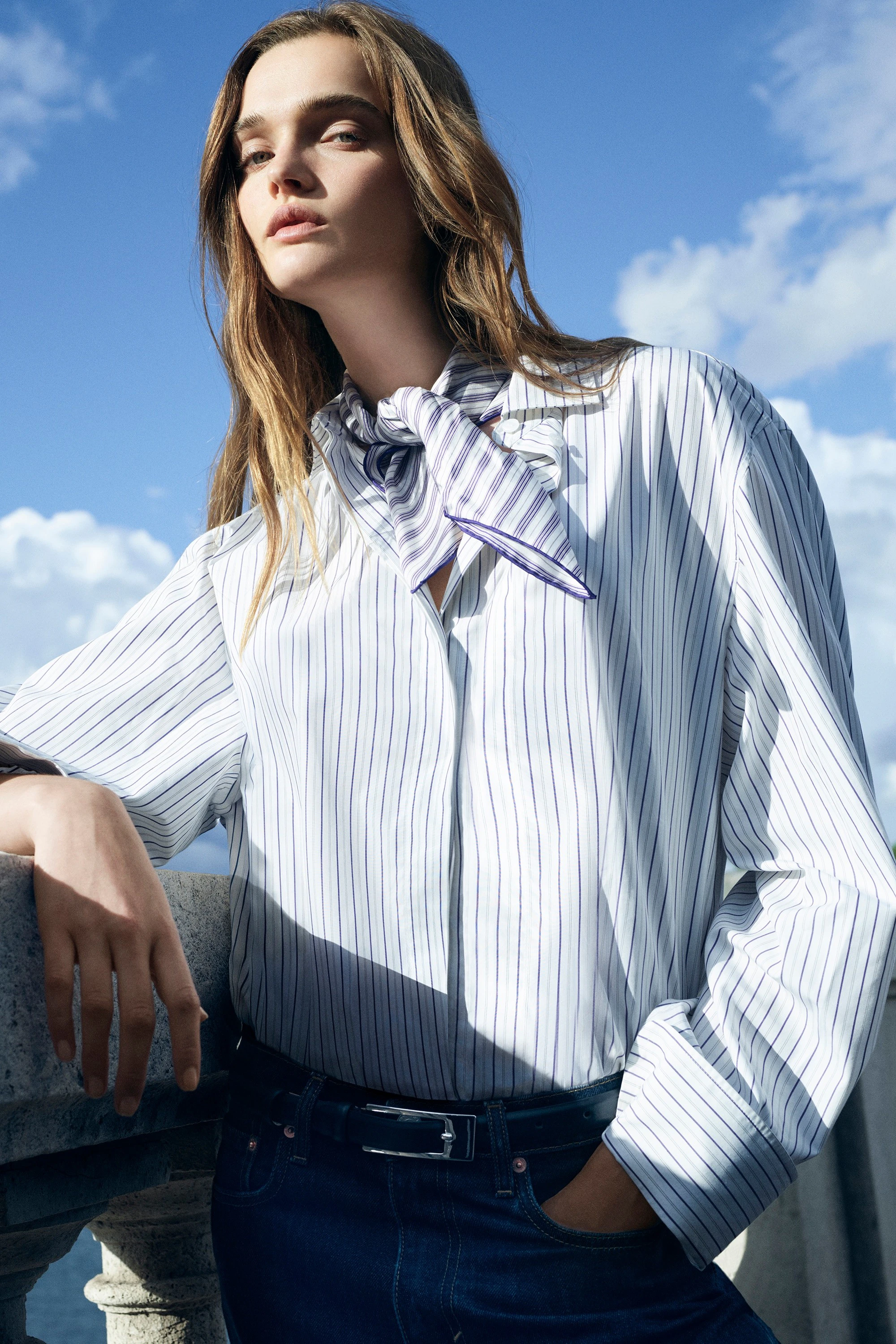 STRIPED SILK SCARF - 6
