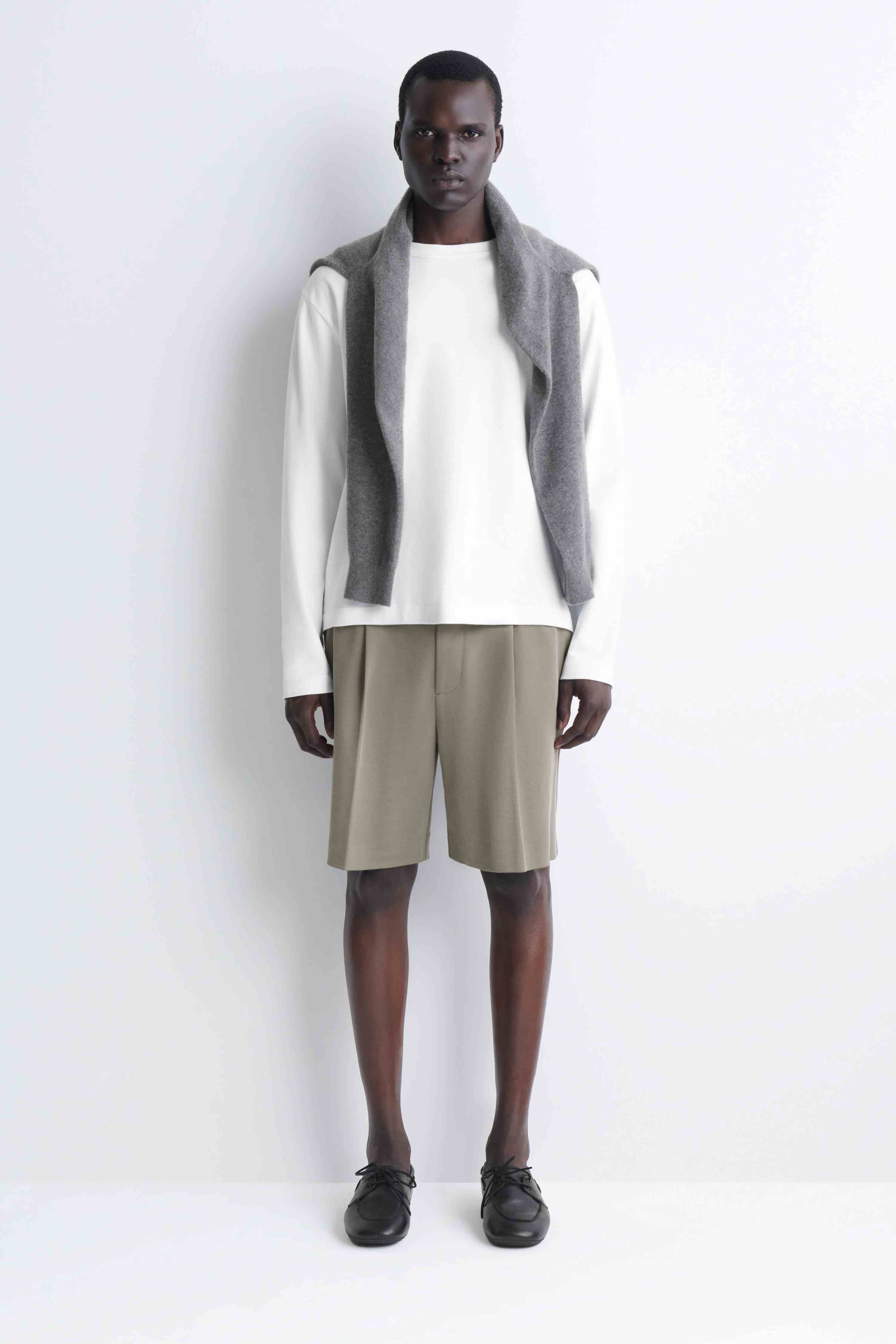TAILORED BONDED-TWILL SHORTS - 1