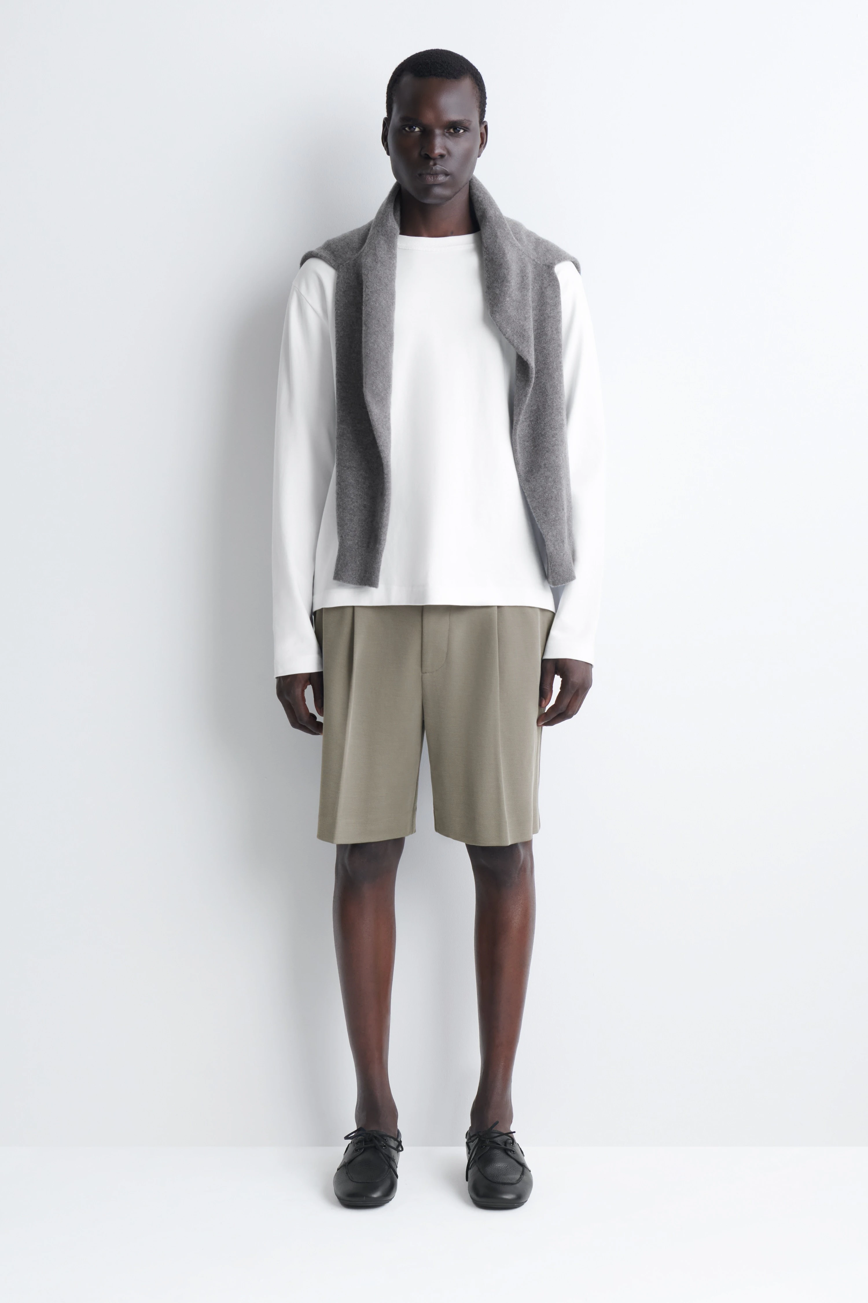 TAILORED BONDED-TWILL SHORTS - 1