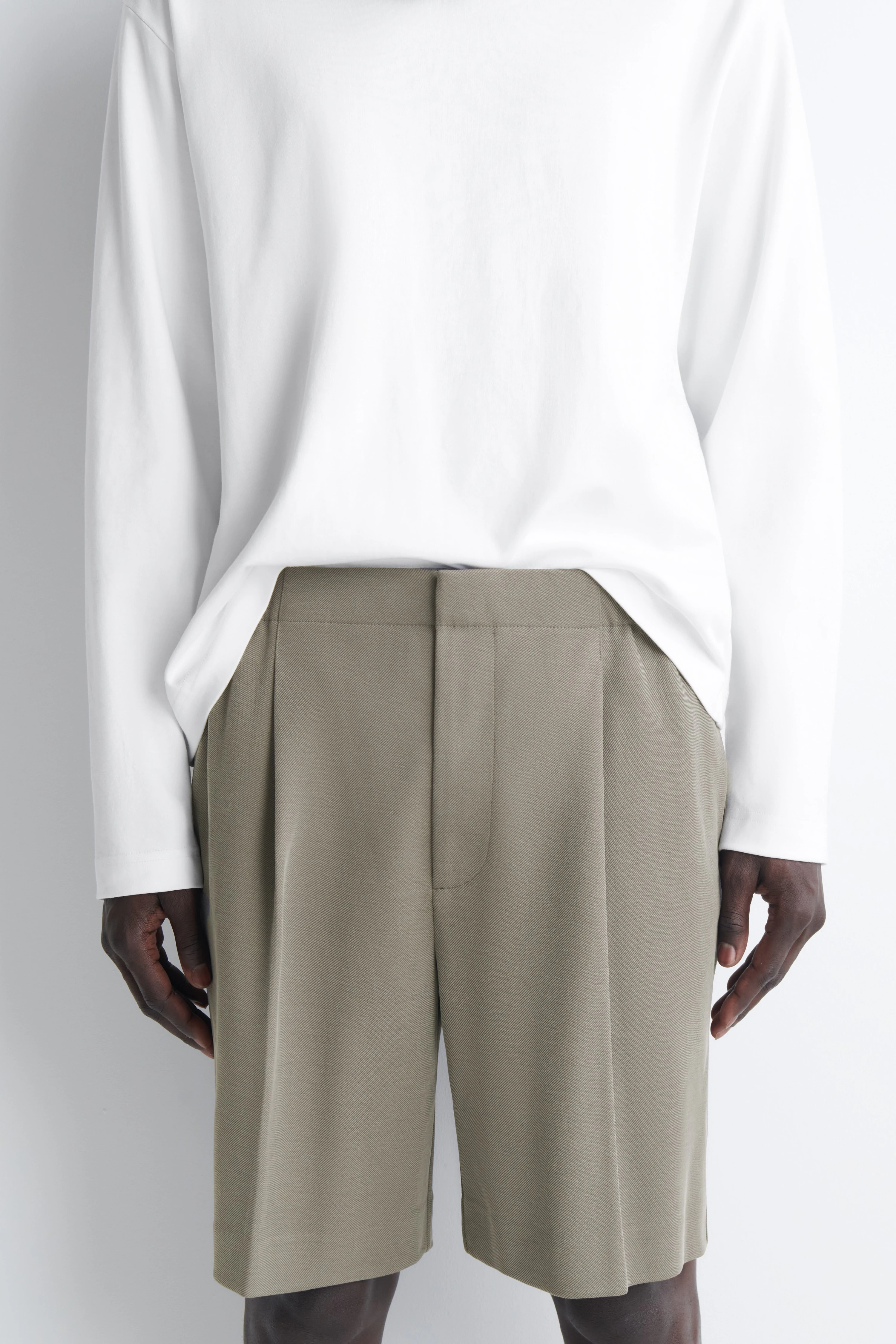 TAILORED BONDED-TWILL SHORTS - 4