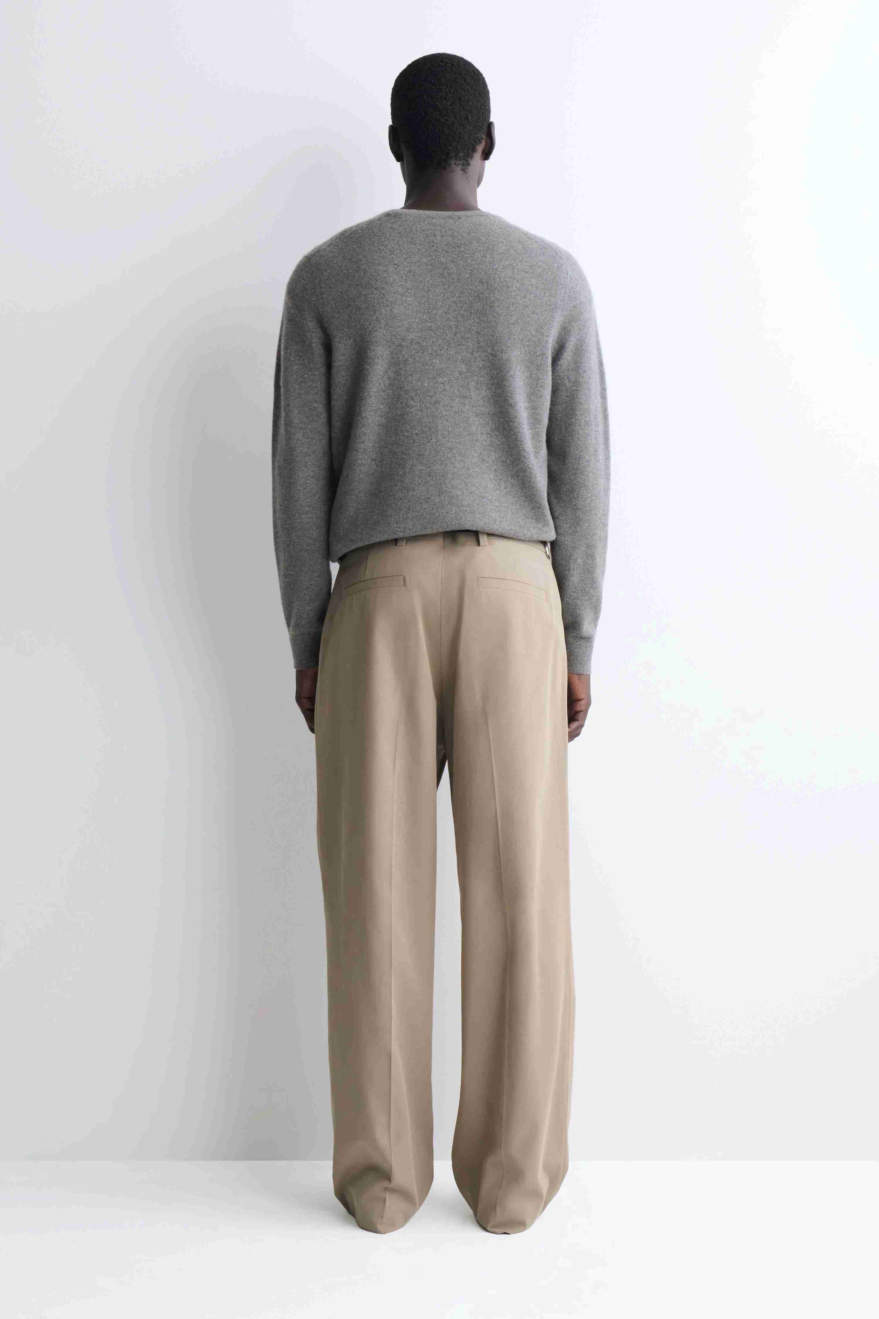 PLEATED COTTON RELAXED-FIT WIDE-LEG TROUSERS - 2