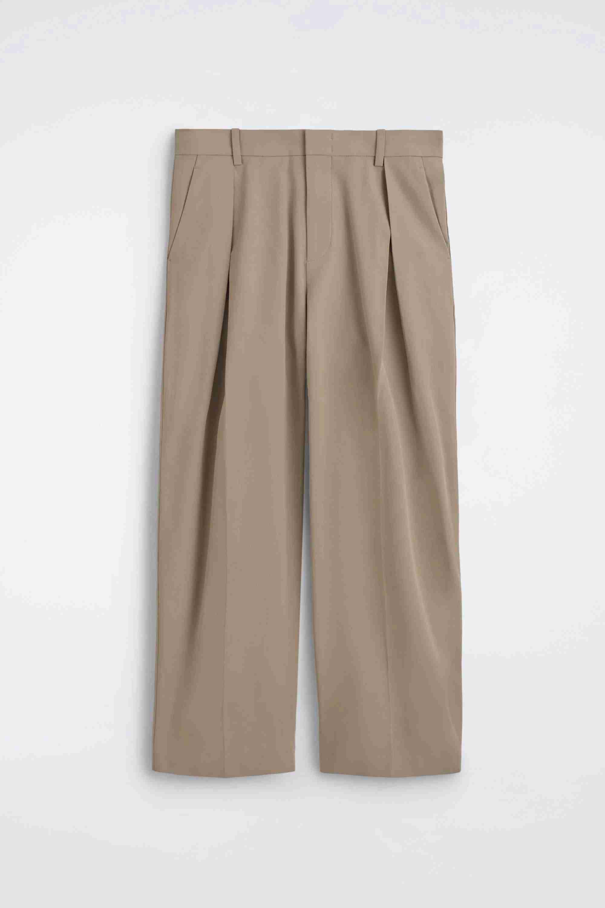 PLEATED COTTON RELAXED-FIT WIDE-LEG TROUSERS - 6