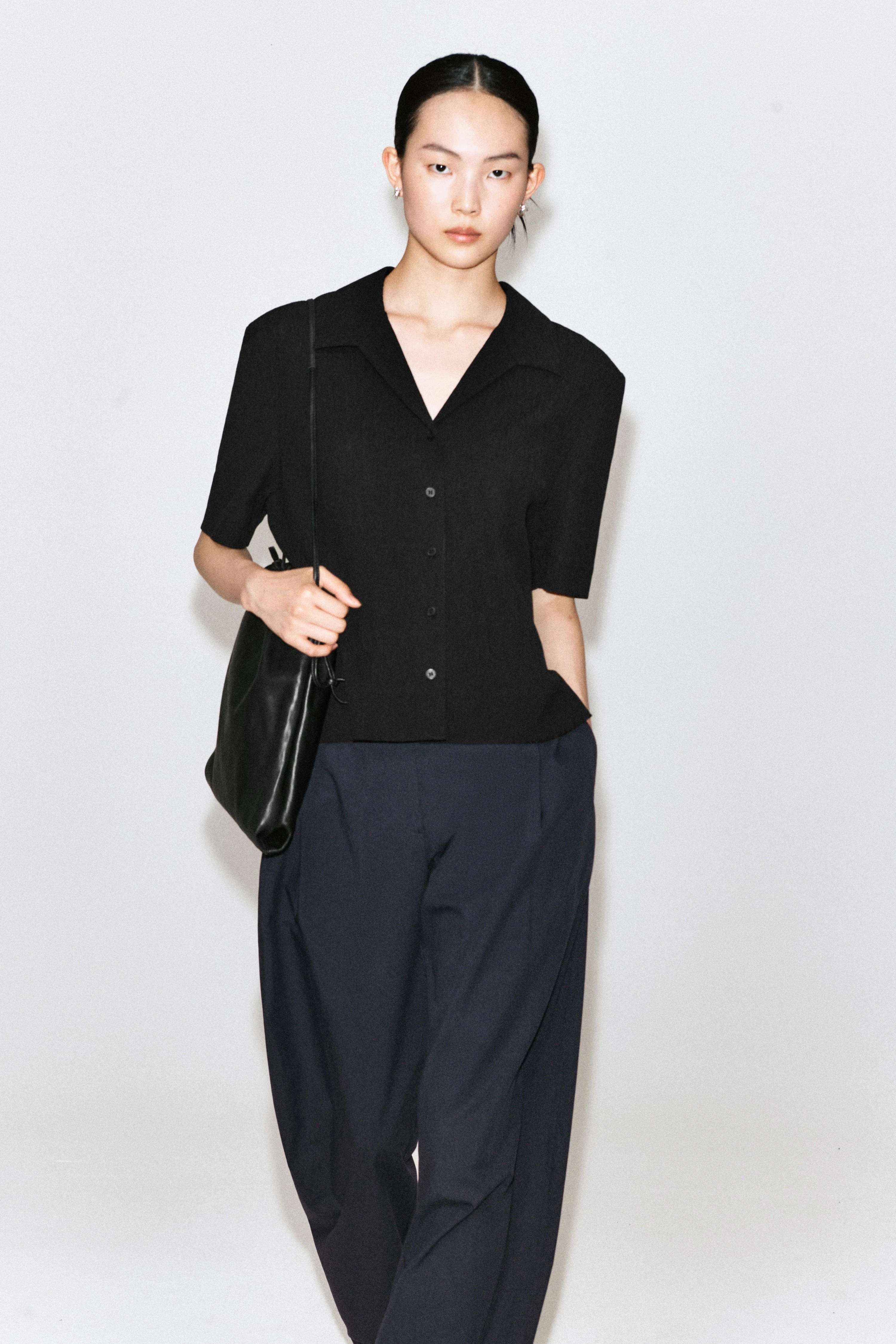 CRINKLED-JERSEY SHORT-SLEEVED SHIRT - 1