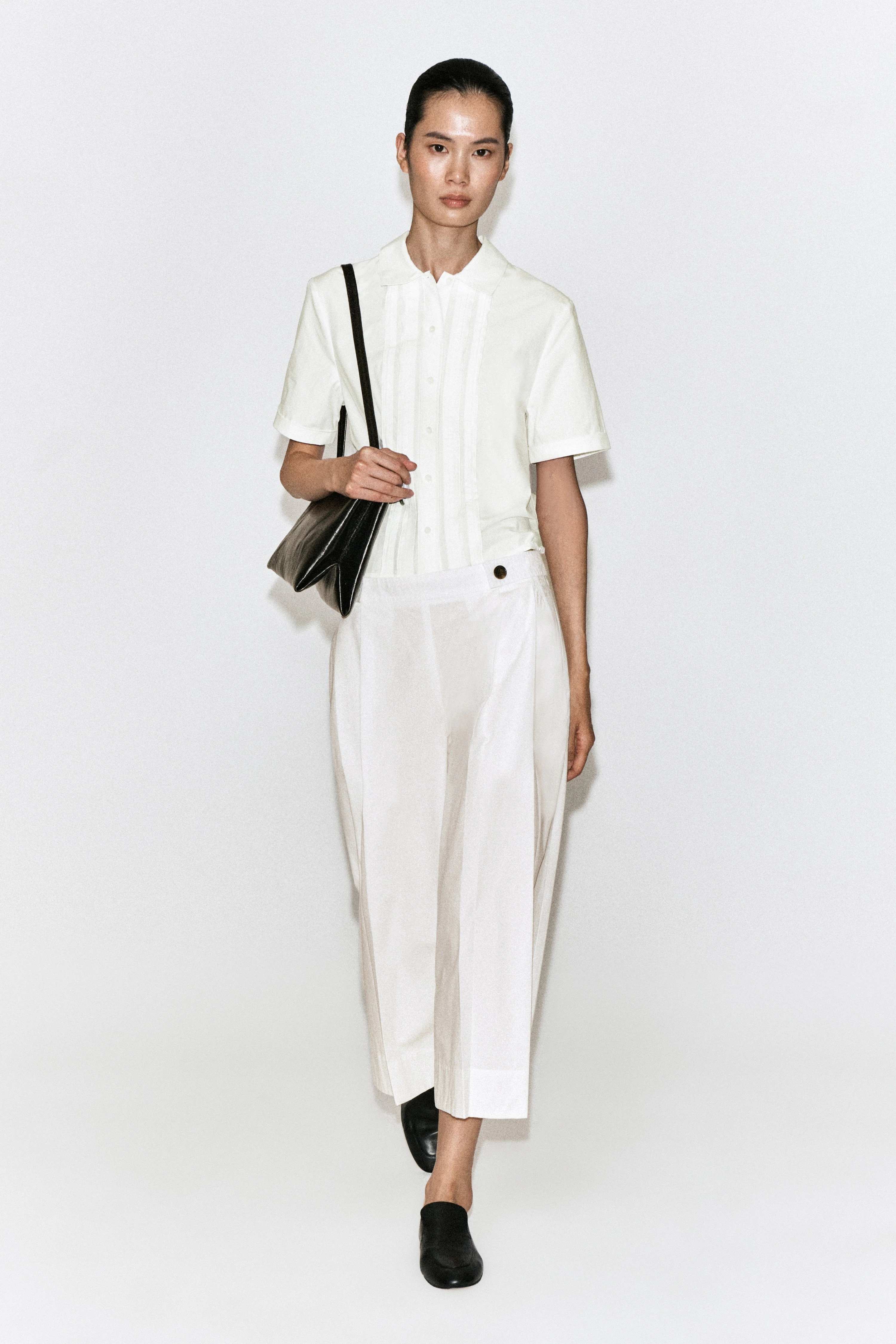 BUTTON-DETAIL COTTON CULOTTES