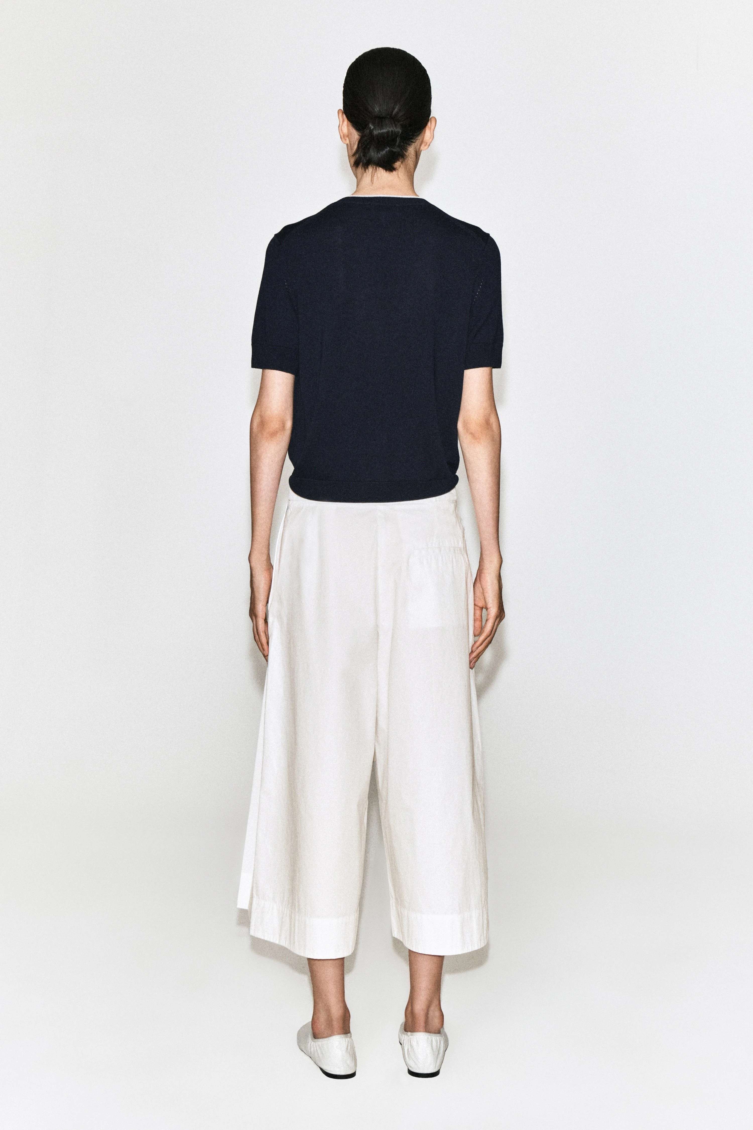 BUTTON-DETAIL COTTON CULOTTES