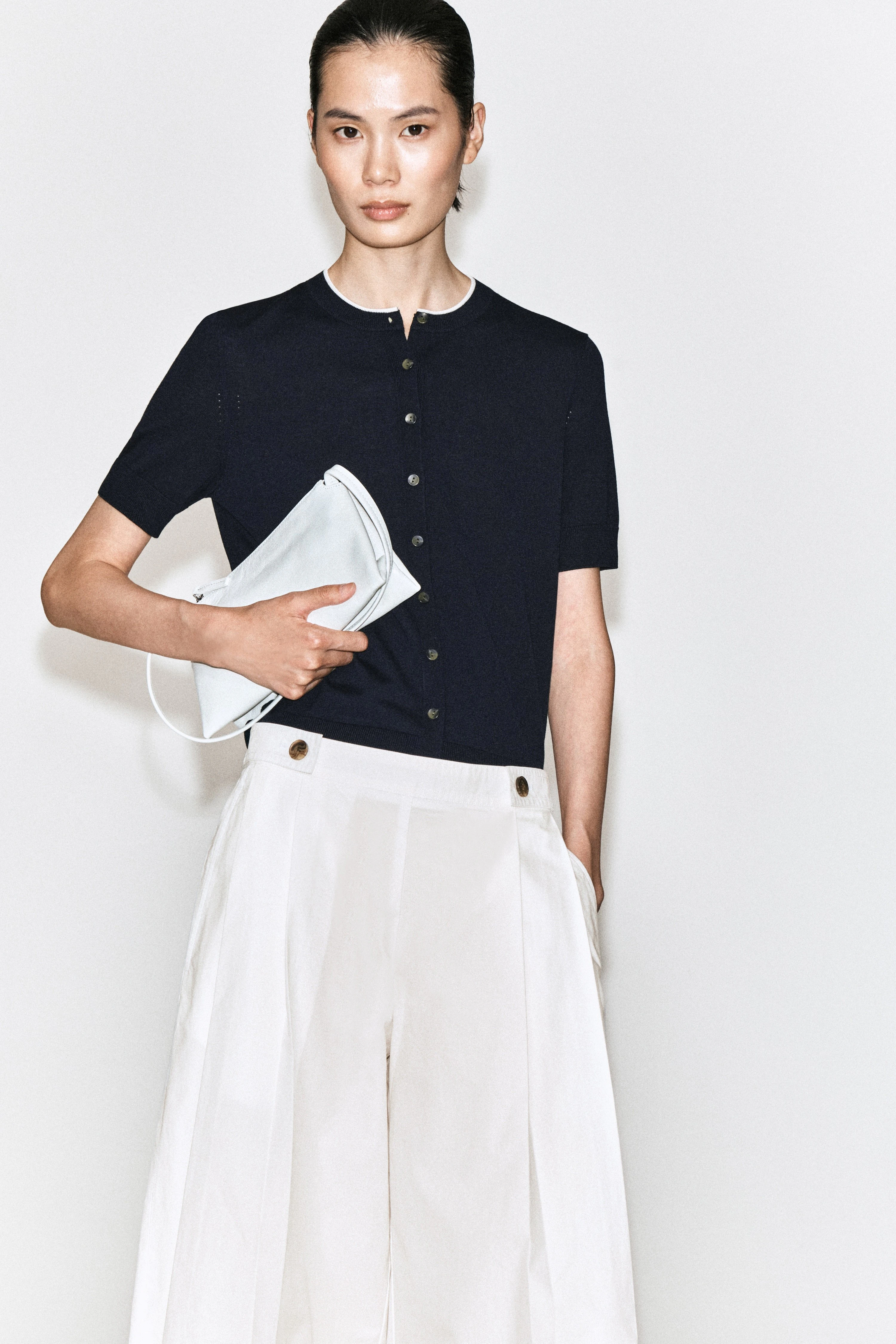 BUTTON-DETAIL COTTON CULOTTES - 3