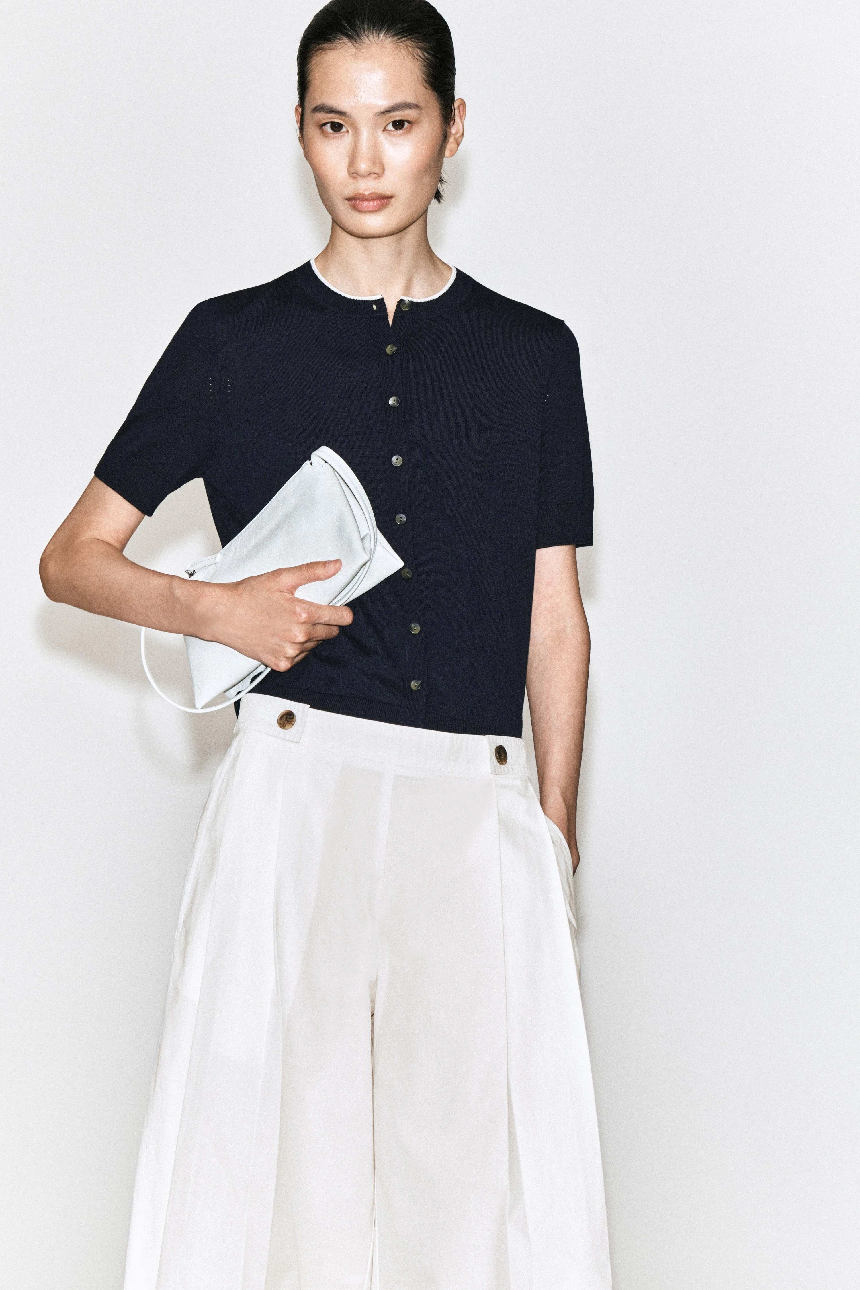 BUTTON-DETAIL COTTON CULOTTES - 3