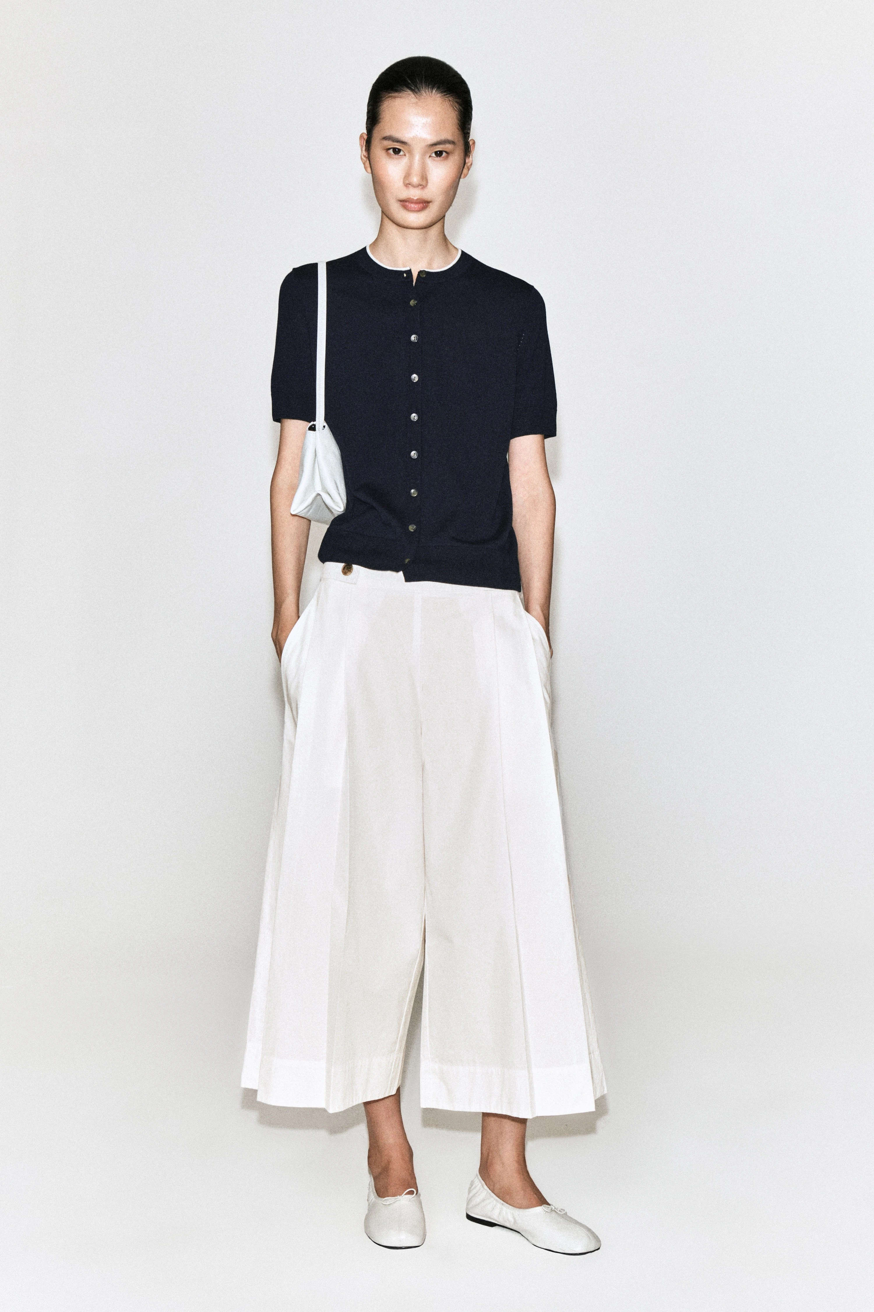 BUTTON-DETAIL COTTON CULOTTES - 4