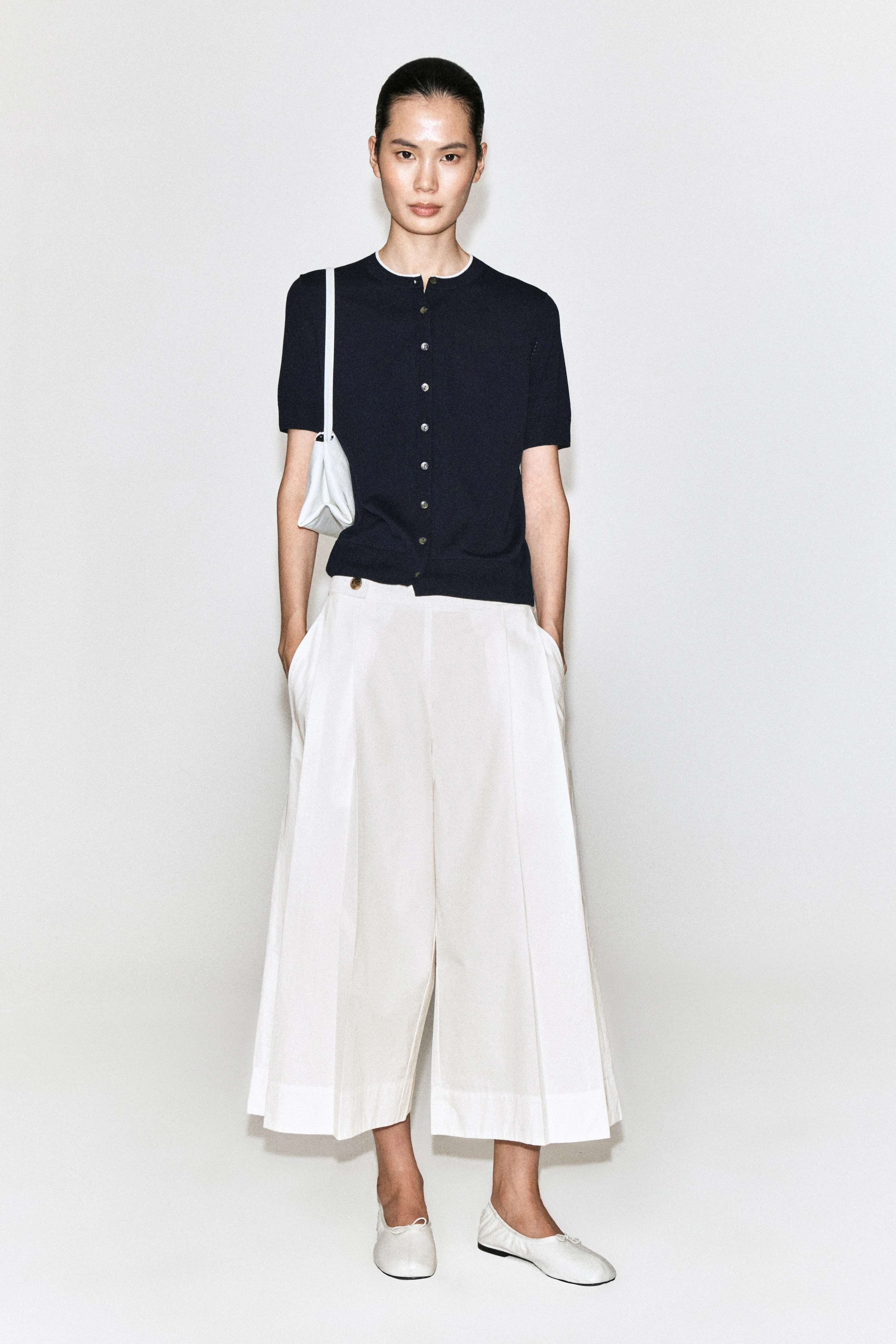 BUTTON-DETAIL COTTON CULOTTES - 4