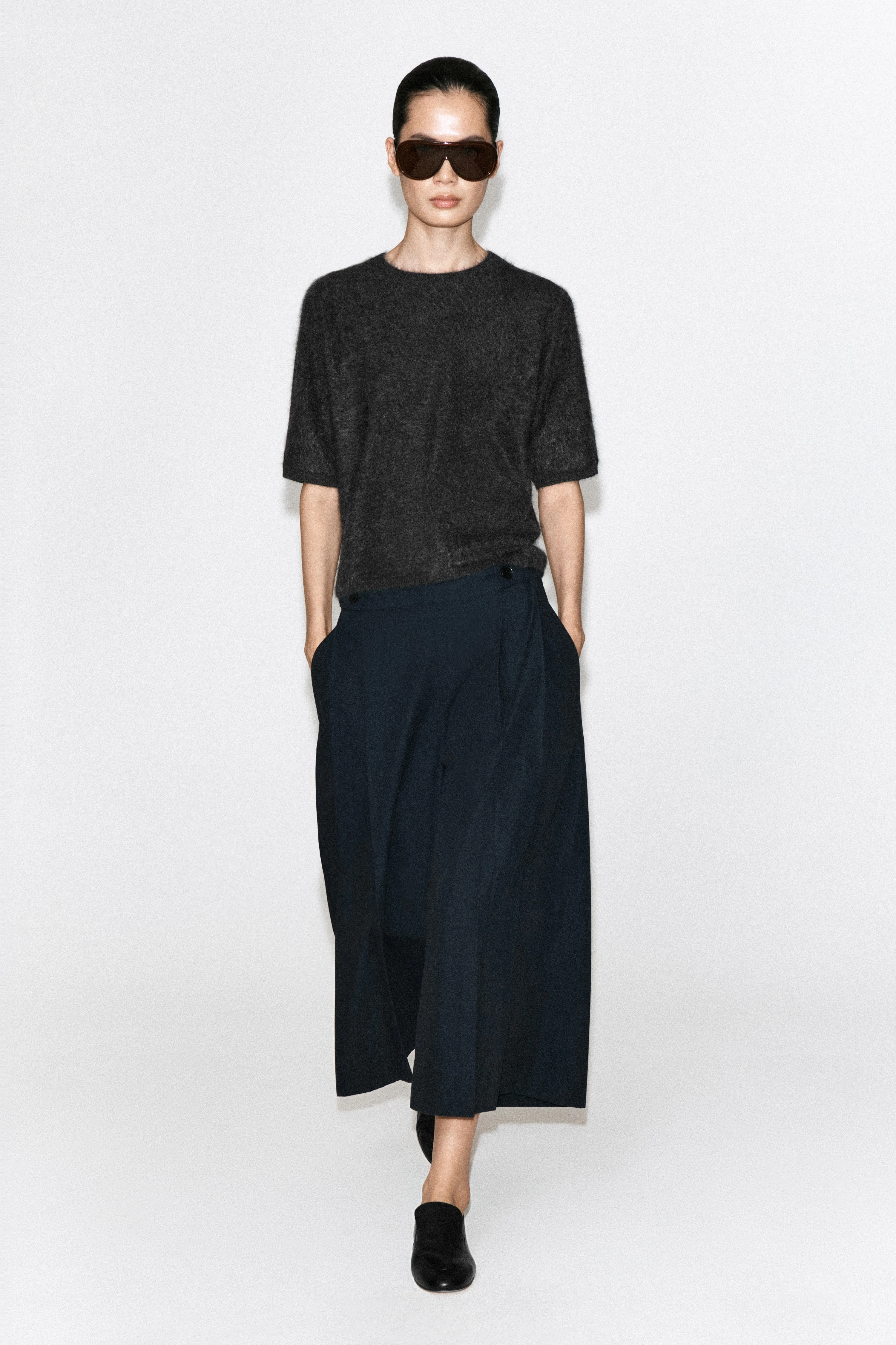 BUTTON-DETAIL COTTON CULOTTES - 1