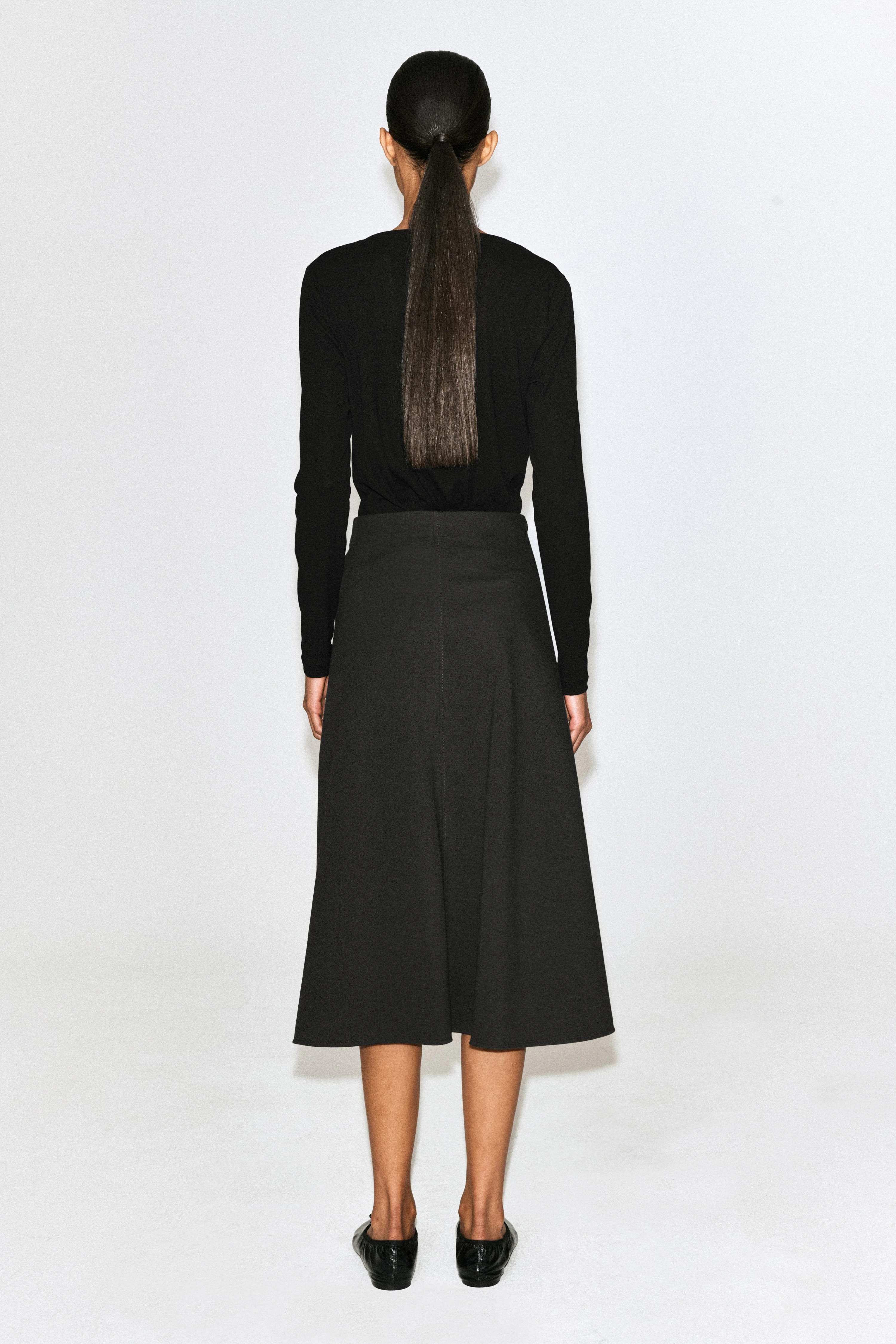 TWIST-DETAIL JERSEY MIDI SKIRT