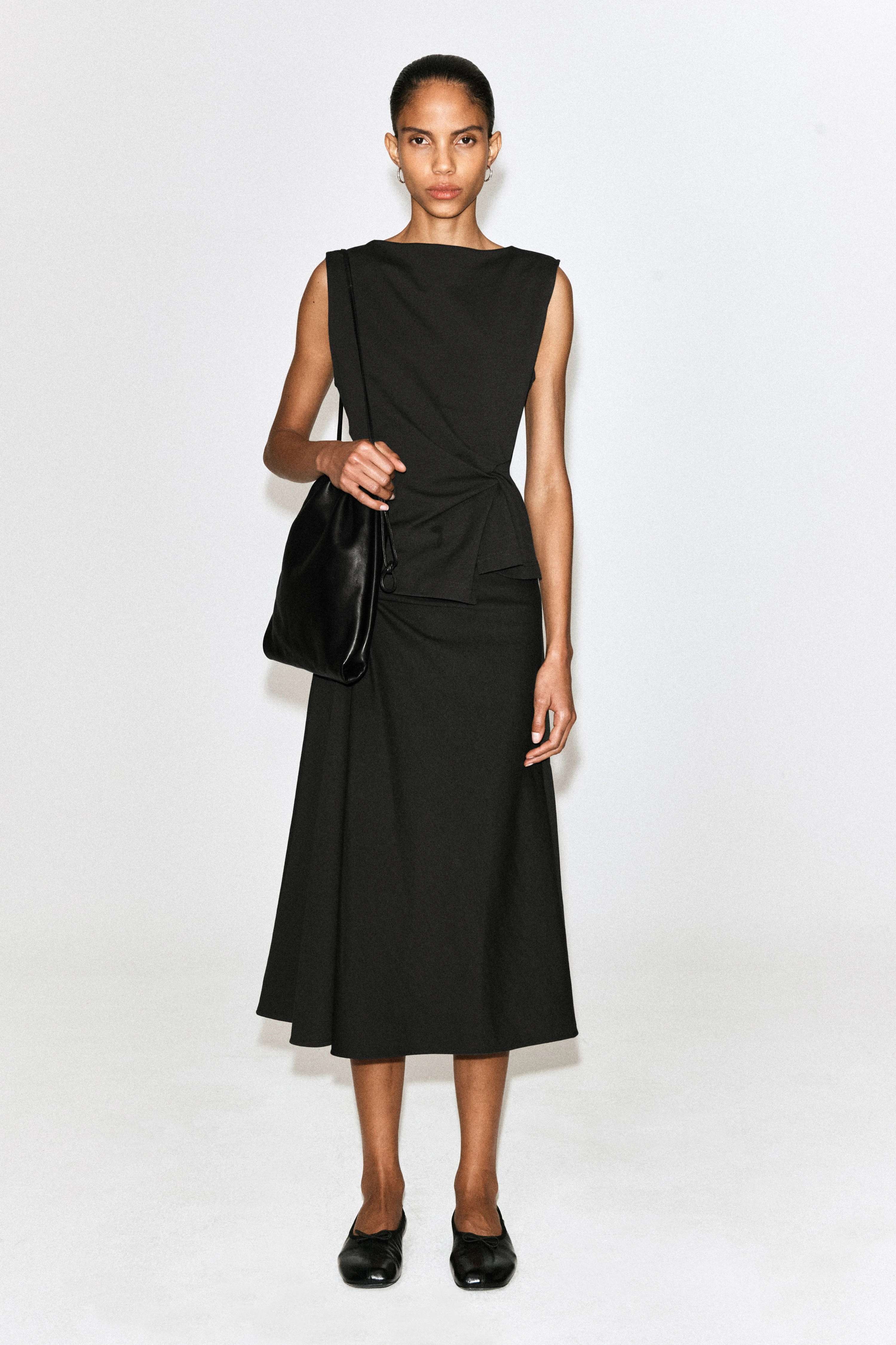 TWIST-DETAIL JERSEY MIDI SKIRT - 2