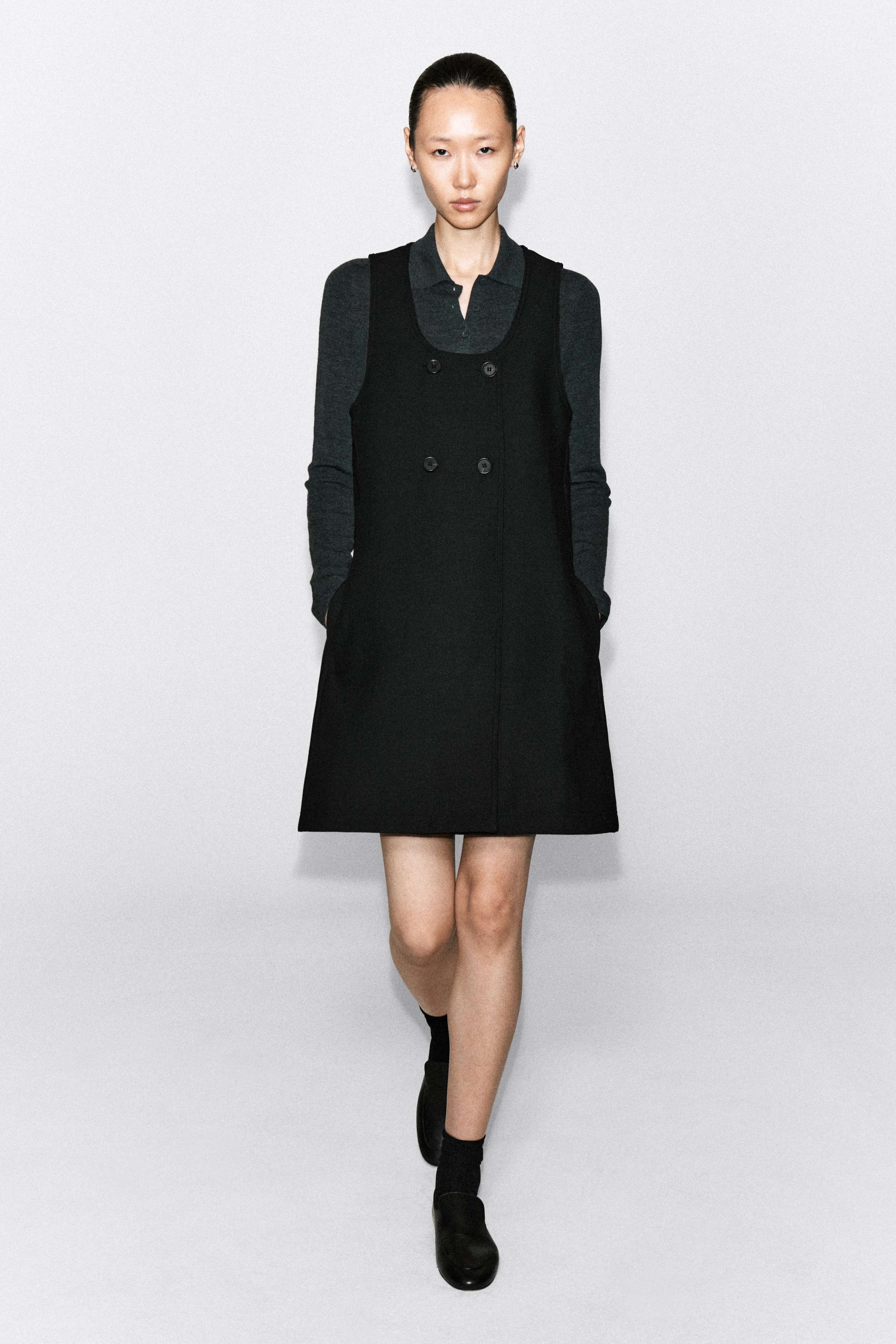 TAILORED TWILL MINI DRESS