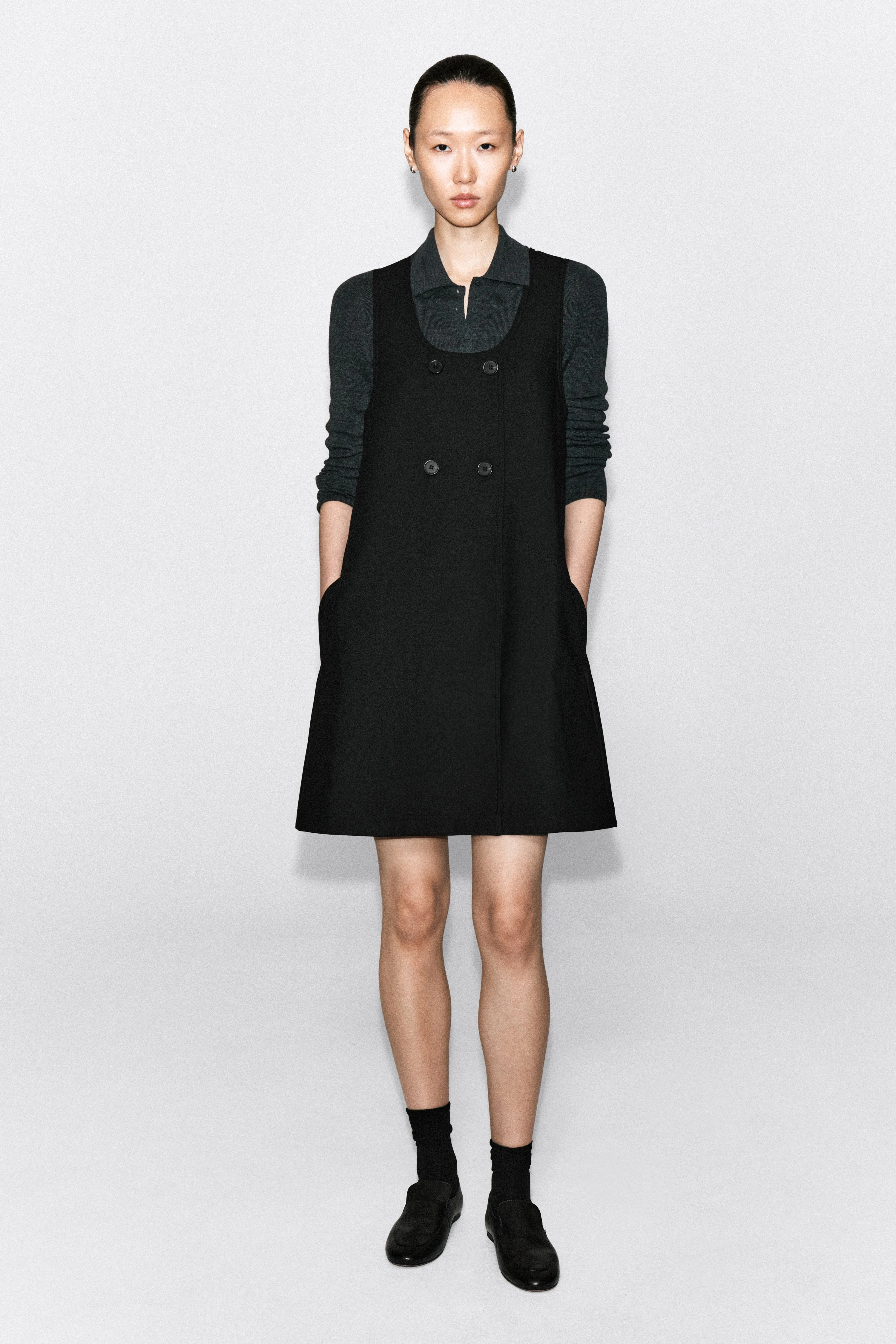 TAILORED TWILL MINI DRESS - 3