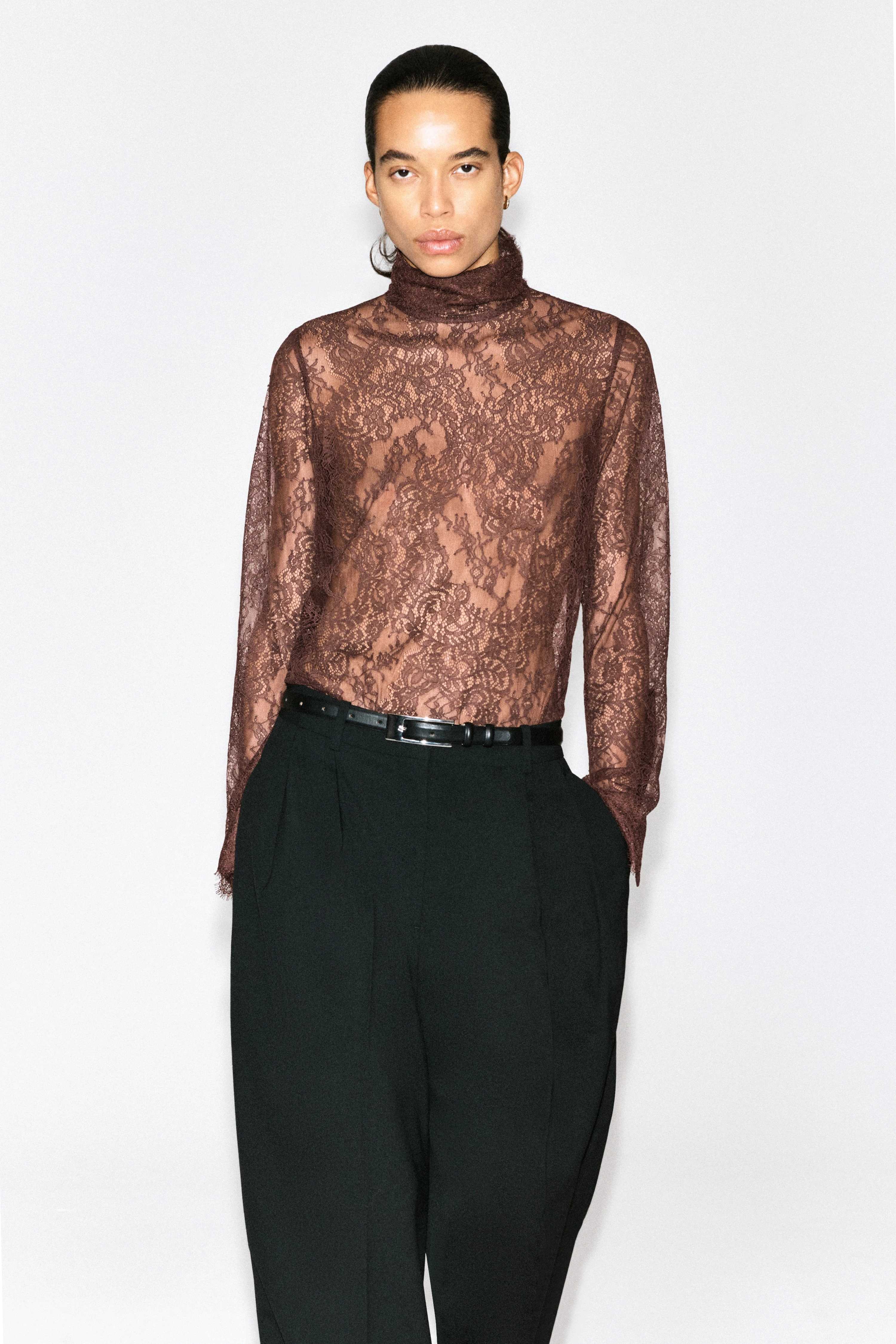HIGH-NECK LACE TOP - 1