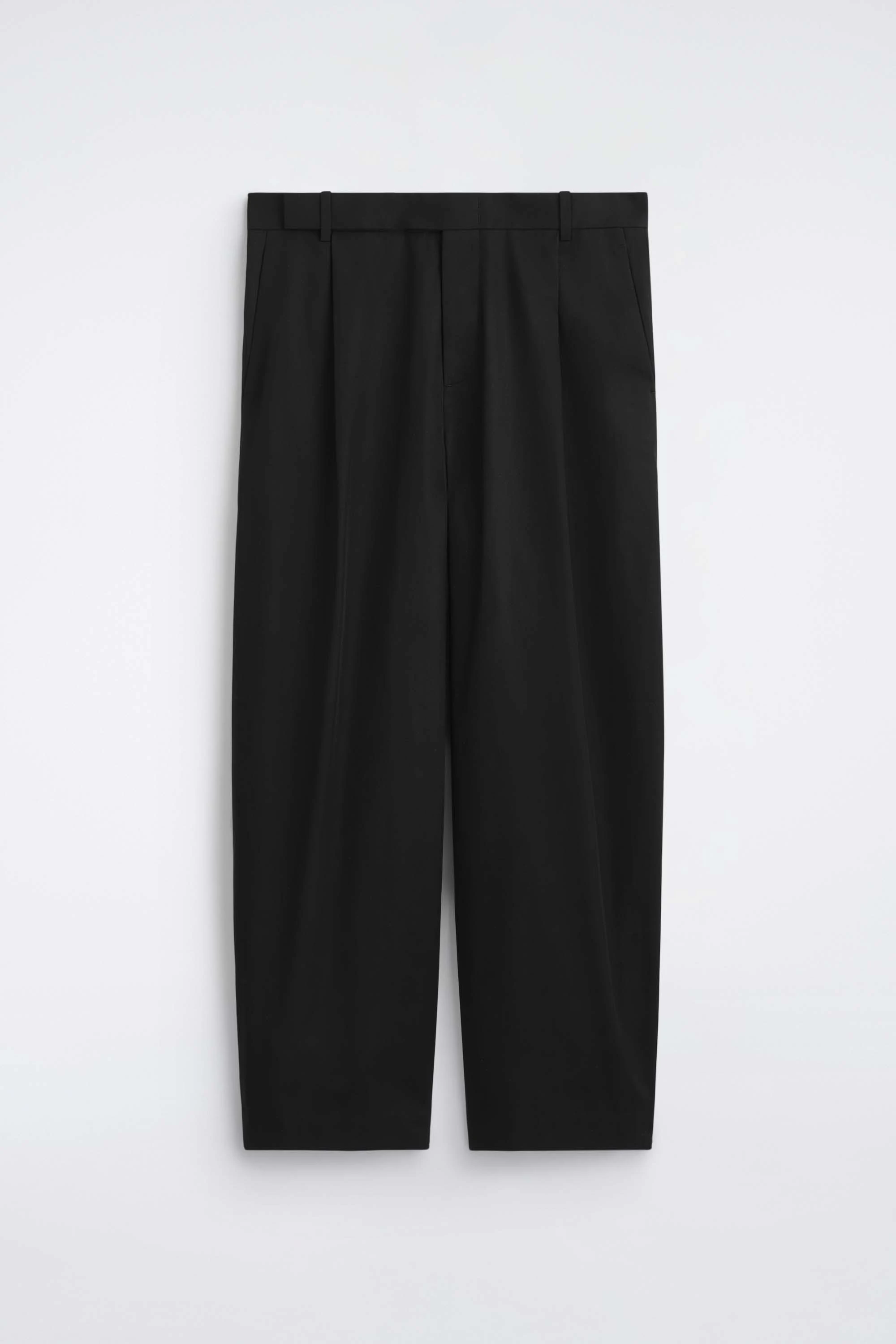 COTTON RELAXED-FIT BARREL-LEG TROUSERS - 1