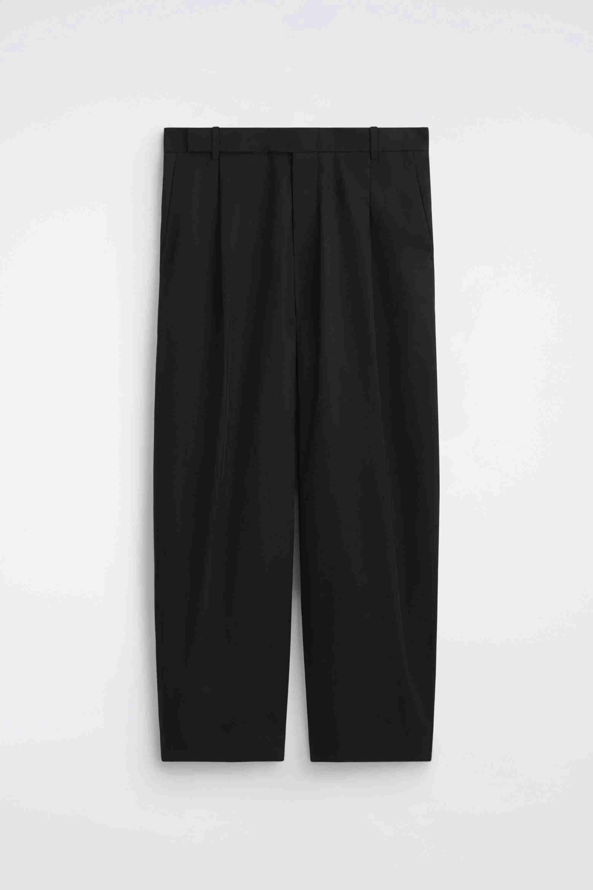 COTTON RELAXED-FIT BARREL-LEG TROUSERS - 1