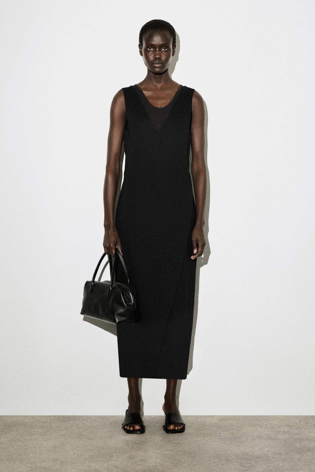 V-NECK WRAPPED MIDI DRESS | COS