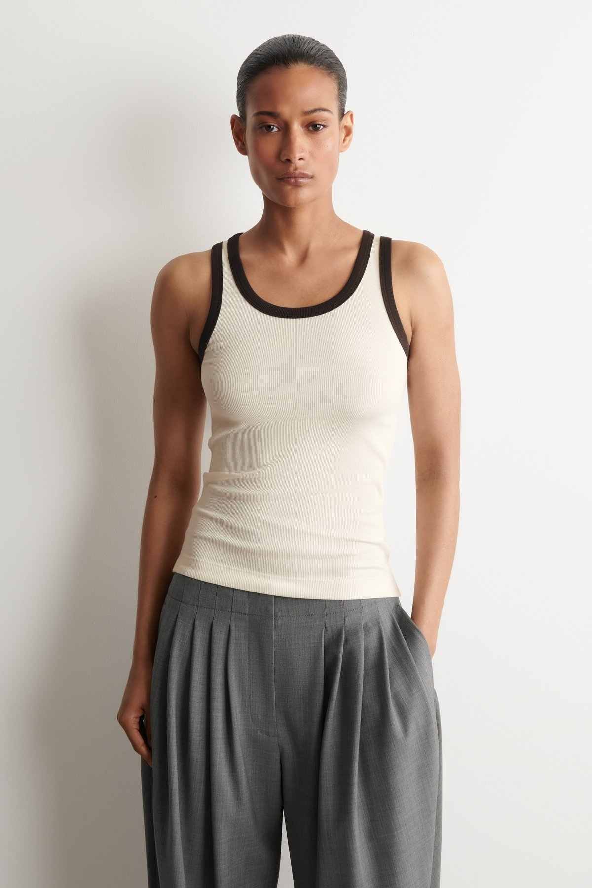 RIBBED COTTON TANK TOP | COS