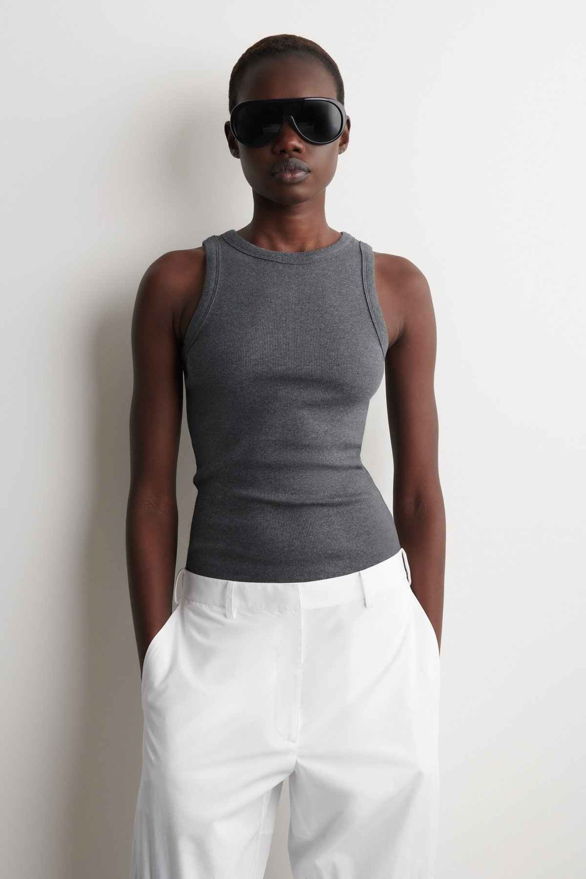 RIBBED COTTON TANK TOP | COS