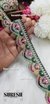 Bottle Green Floral Beads & Thread Embroidery Lace – 48870-EMB