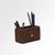 Pen/Pencil Holder | Faux Leather | Rectangular Medium | Classic | Brown