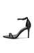Scoped Black Heel Sandals