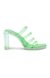 Lucite Green Heel Sandals