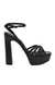 Diamante Black Heel Sandals