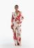 Floral Print Cotton Embroidered Power Shoulder Jacket & Printed Hibiscus Carnation Pant