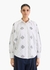 Pintuck kimono white shirt with sequin emb