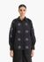 Pintuck kimono black shirt with sequin emb
