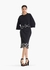 Embroidered black pencil skirt with scallop emb