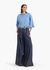 Embroidered blue t-shirt with scallop emb