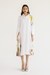 White Shirt Dress With Printed Pleats