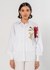 White Kimono Shirt With Placement Print