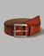 Smooth textured High-low Leather Belt with Buckle closure