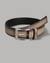 High-low Heritage Leather Belt with Buckle closure