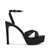 SUNLIT Black Satin Heel Sandals