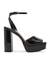 Lourdes Black Patent Heel Sandals