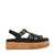 STEVE MADDEN | Busybee-In Black Leather Wedges