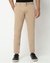Slim Fit Mid Rise Cream Trousers